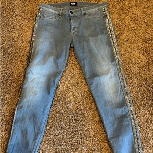 Hudson silver studded, gray jeans, size 31 new